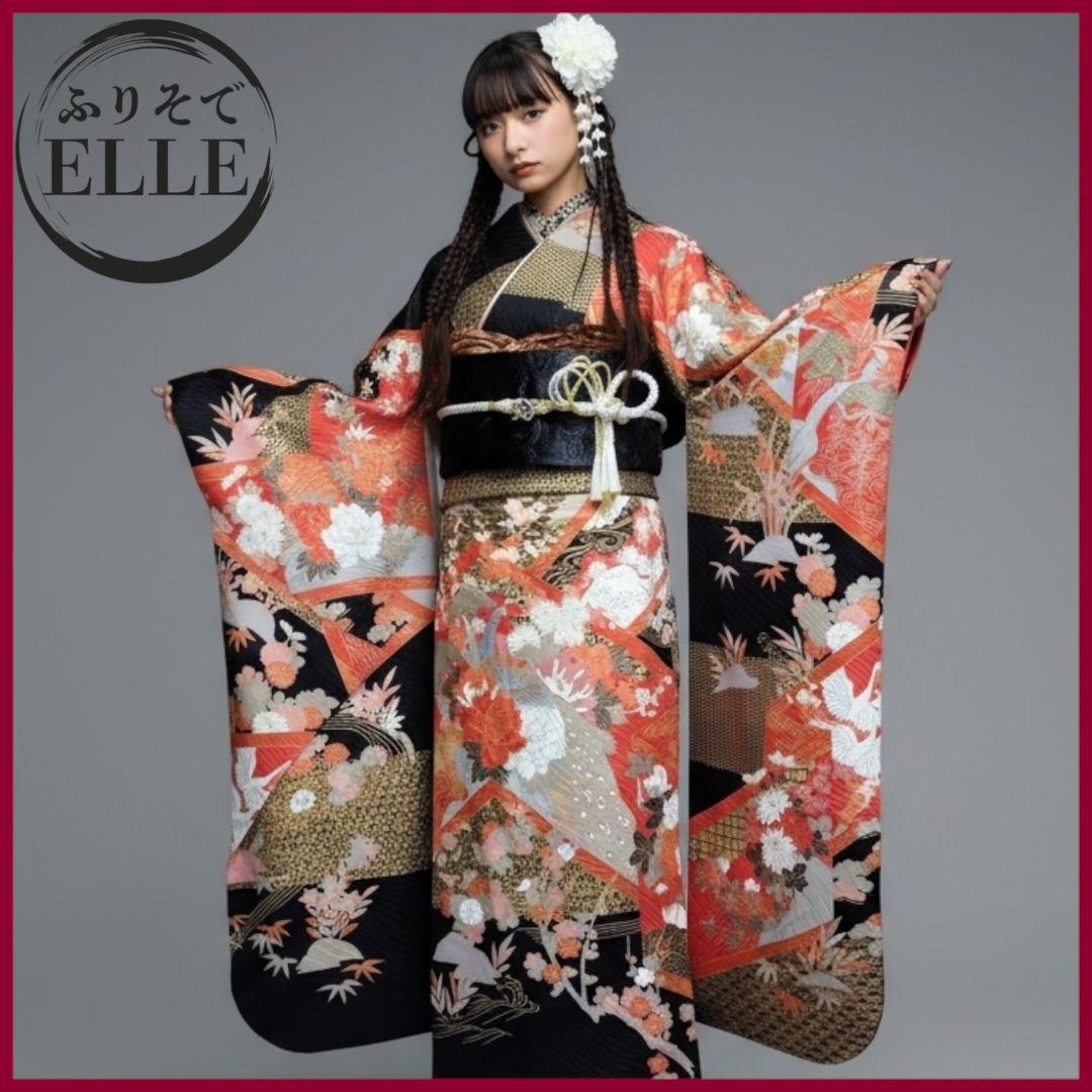 SALE中☆振袖フルセット(7点)成人式・高級古典柄・金彩加工・モード