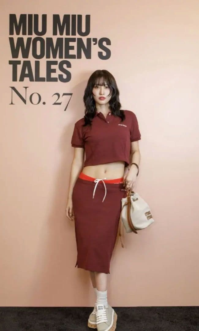 正規品新品 Twiceもも着用 激レアミュウミュウ コットンピケポロシャツ