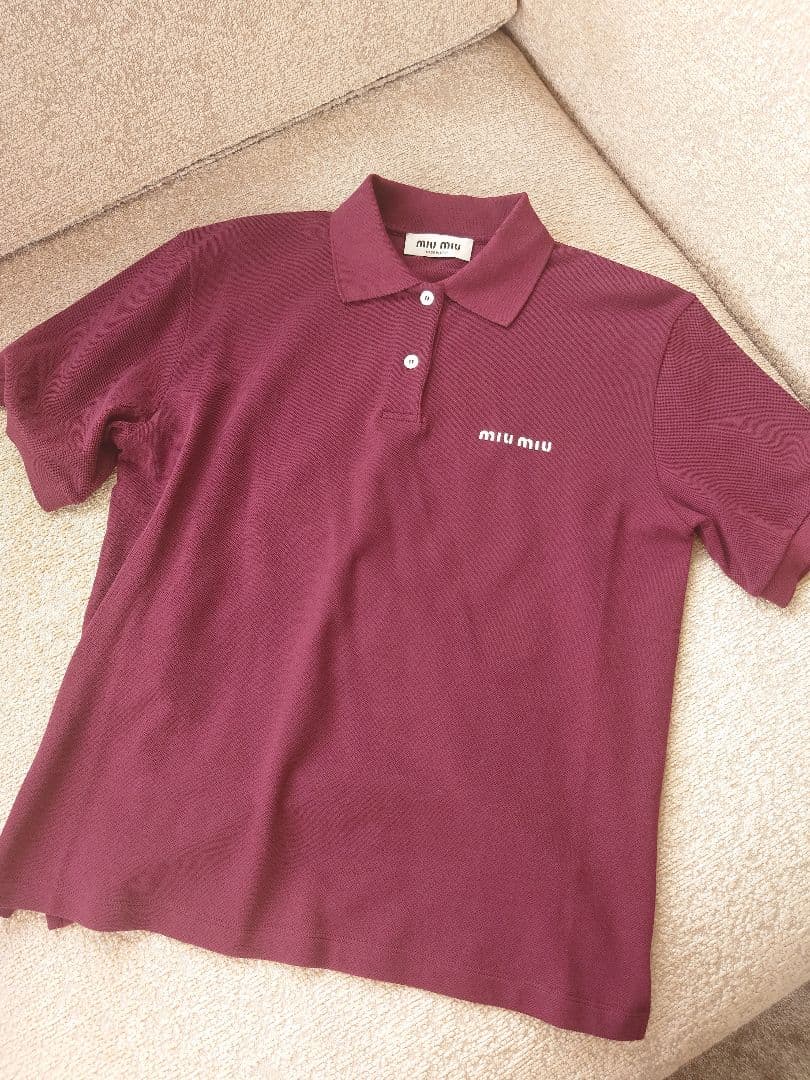 正規品新品 Twiceもも着用 激レアミュウミュウ コットンピケポロシャツ