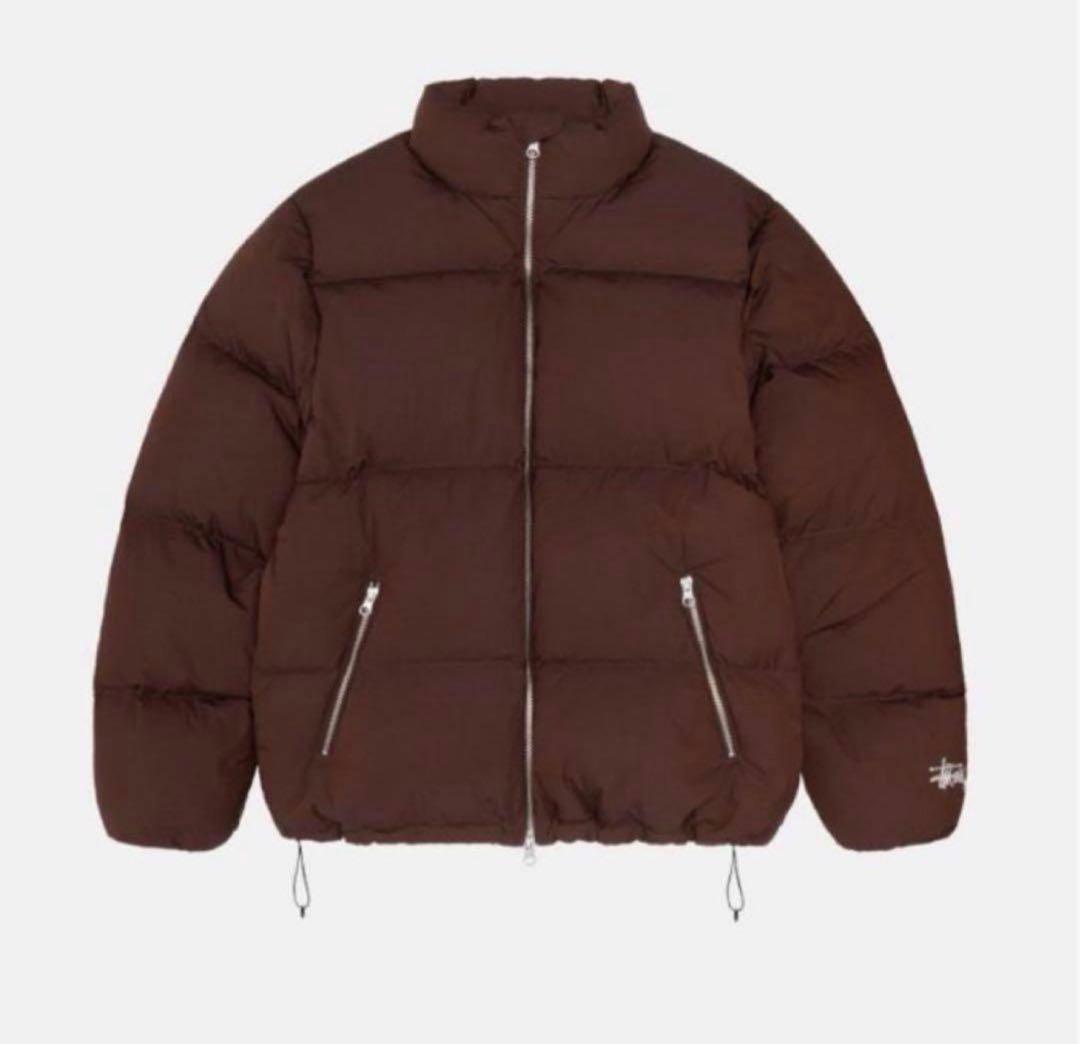 Stussy ダウンジャケット Lサイズ ブラウンストライプ
