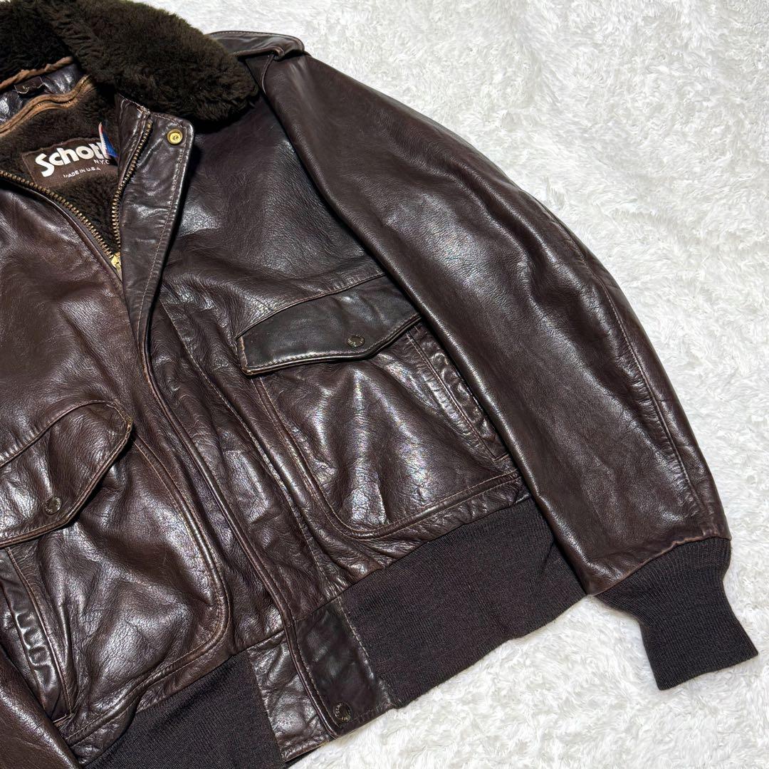 Schott フライトジャケット レザー G-1 80s USA製 ボアライナー - メルカリ
