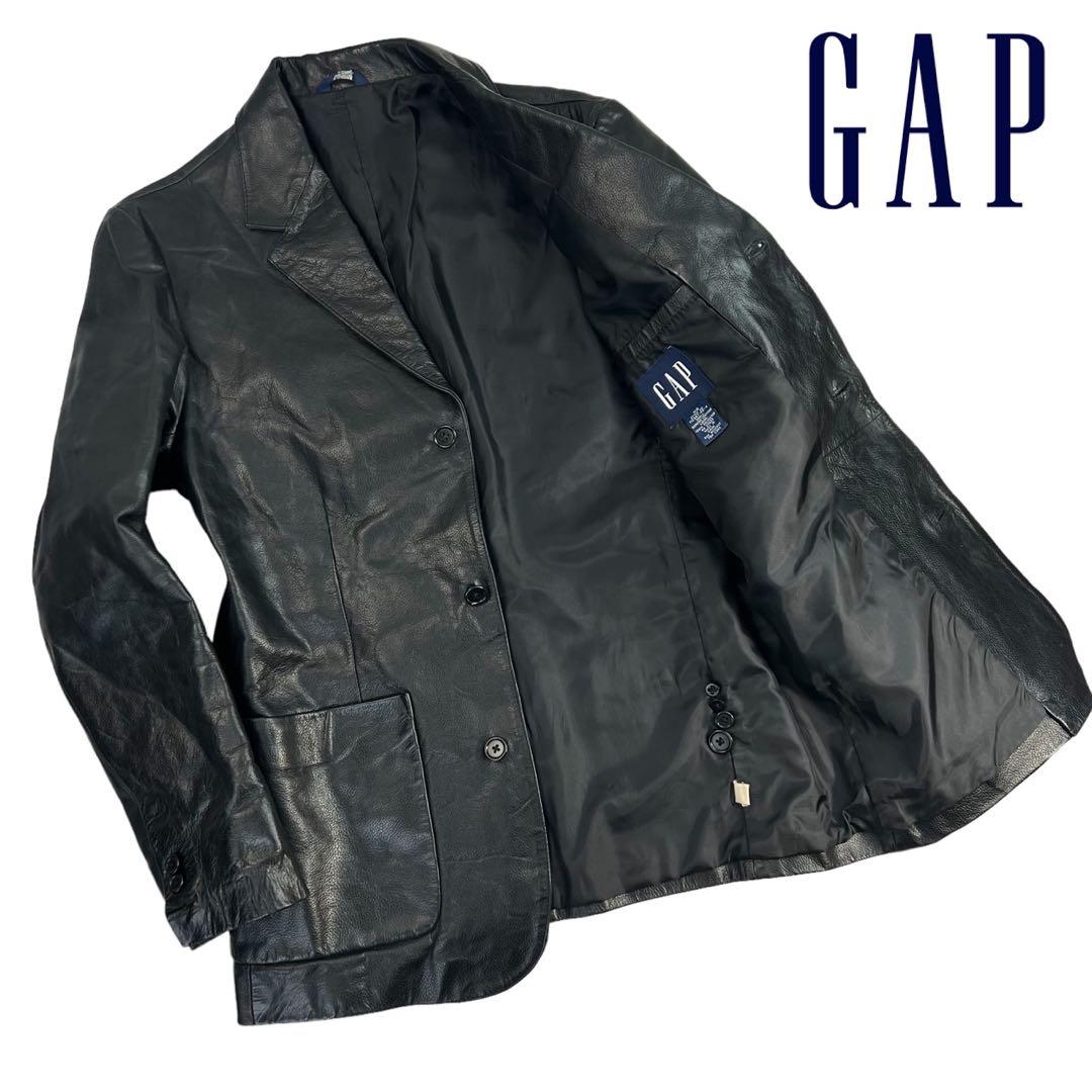 美品 GAP ギャップ 90s vintage レザーテーラードジャケット XS - メルカリ