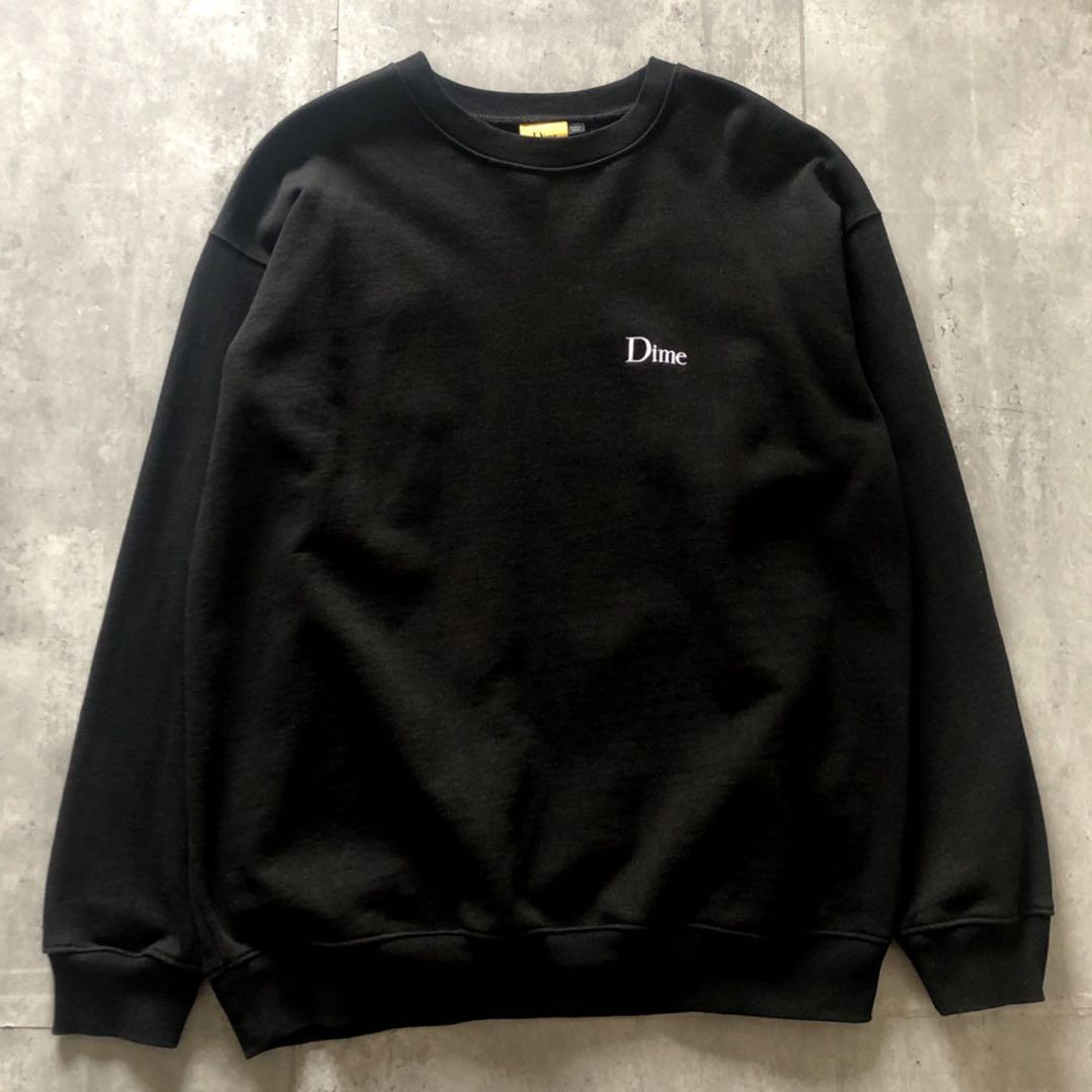 Dime 黒 L トレーナー・スウェット ロゴ刺繍