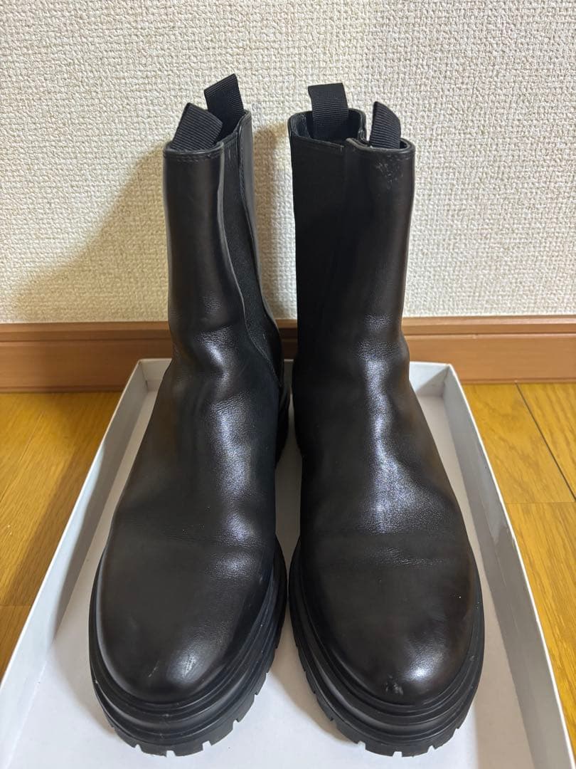 K*o様 トニービアンコ サイドゴアブーツ ブラック レザー 厚底