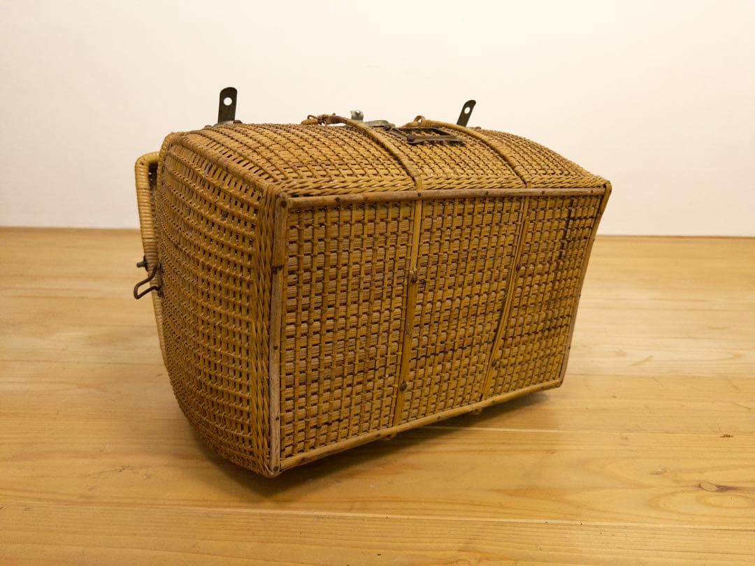 籐 バッグ 2a015 古道具 古家具 ビンテージ アンティーク レトロ カゴ