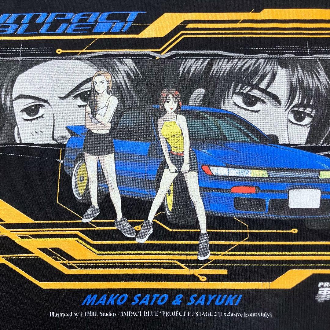 【XL】頭文字D イニシャルディー アニメTシャツ インパクトブルー 真子&沙雪 マコ 佐藤 さゆき インパクトブルー 頭文字d JDM Tシャツ ドリフト