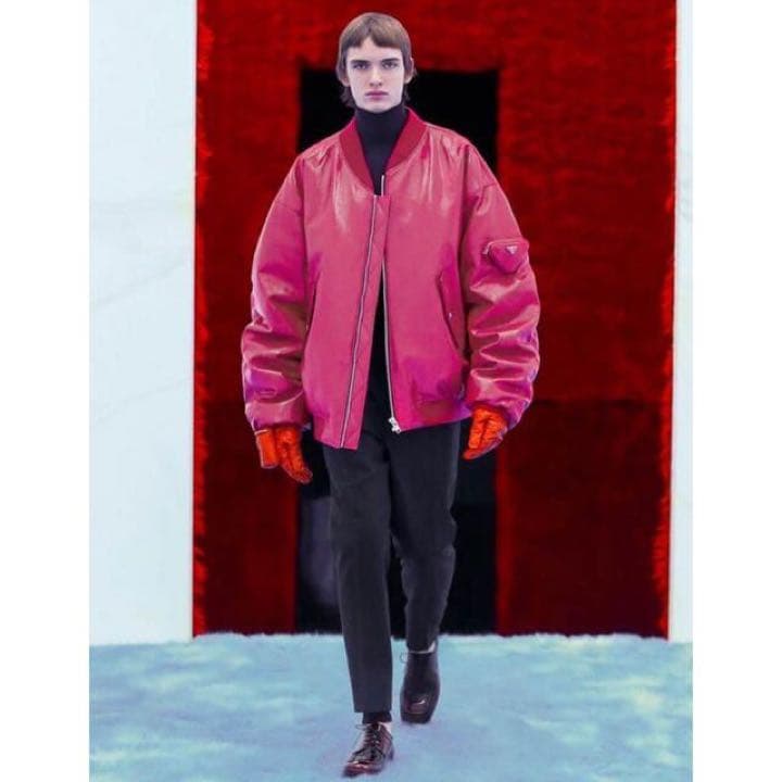 PRADA ラフシモンズ レザーボンバージャケット L - メルカリ