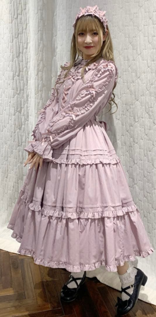 axes femme Chalmiereフリルロングジャンスカ（ピンク） - メルカリ