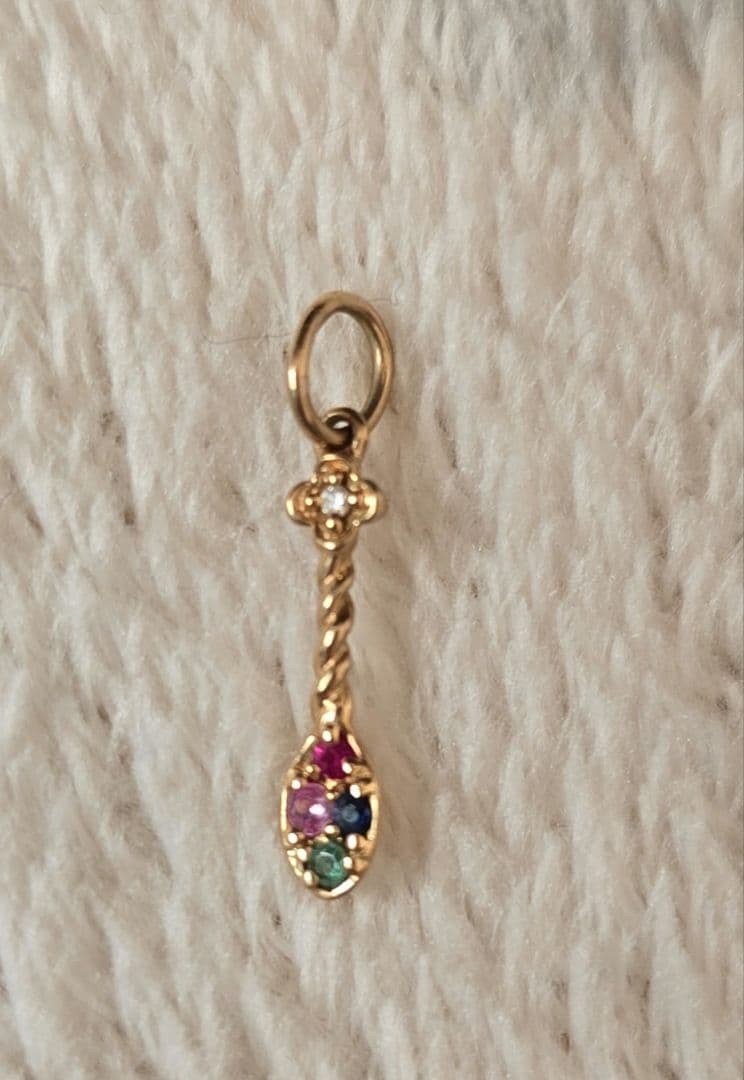 K10 チャーム スプーン 天然石 アミュレットチャーム - メルカリ