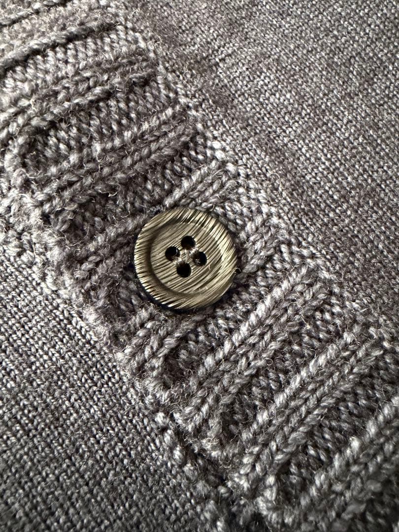 Cruciani カーディガン Vネック ウール 48 ネイビー