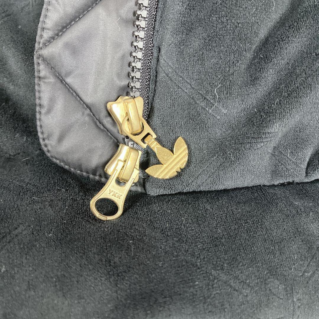 美品 adidas アディダス ダウン ジャケット ベロア金ロゴ S - メルカリ