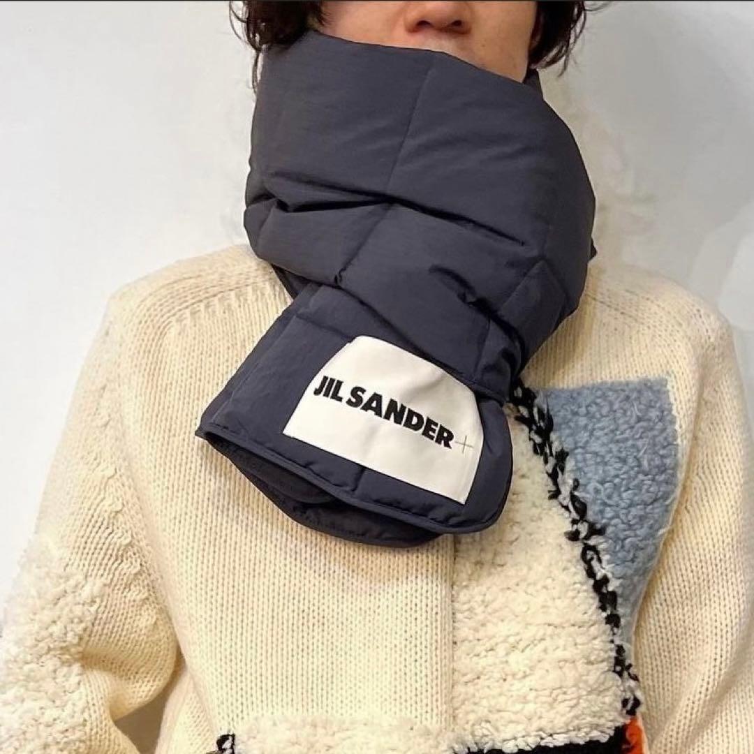 定価63,800円】JIL SANDER ダウンマフラー ネイビー 未使用品 - メルカリ