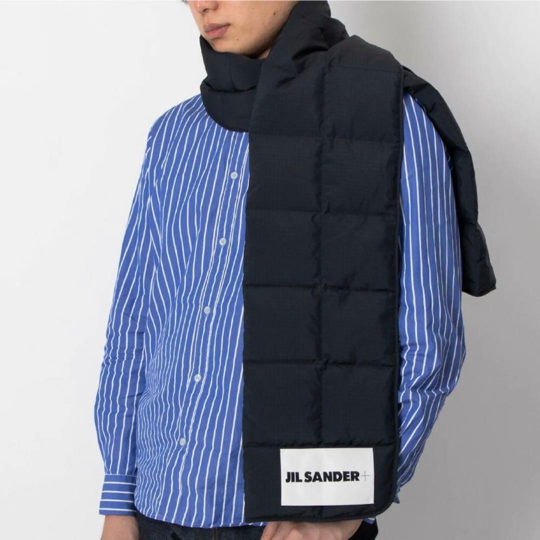 定価63,800円】JIL SANDER ダウンマフラー ネイビー 未使用品 - メルカリ