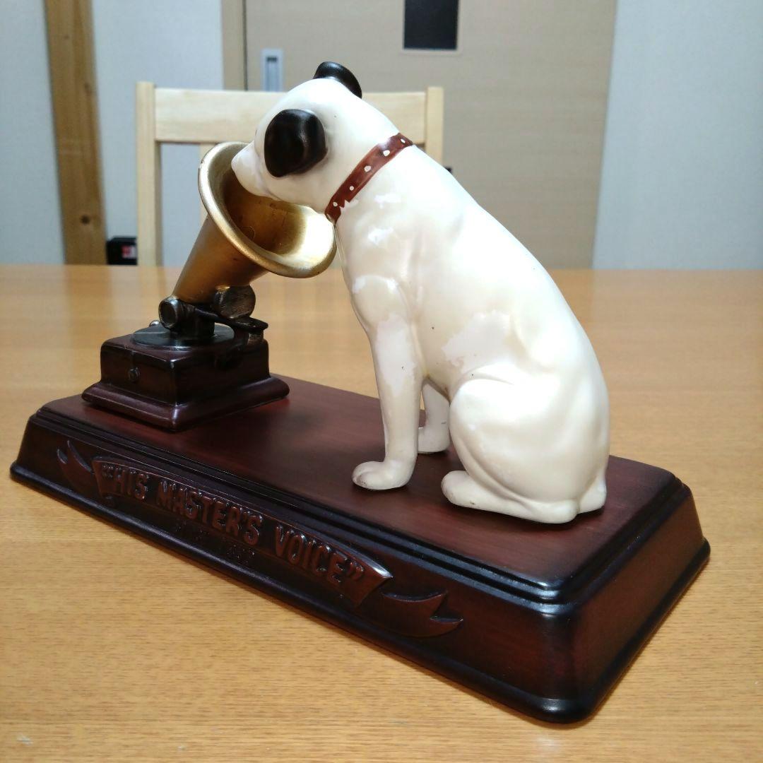 昭和レトロ】◇ビクター犬◇蓄音機とニッパー台座付◇陶器製◇超稀少