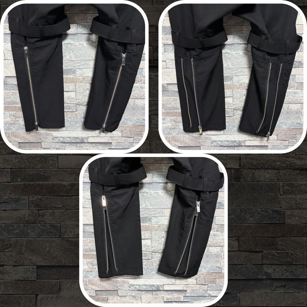 sulvam】ウールギャバジン サルエルボンテージパンツ ブラック/M