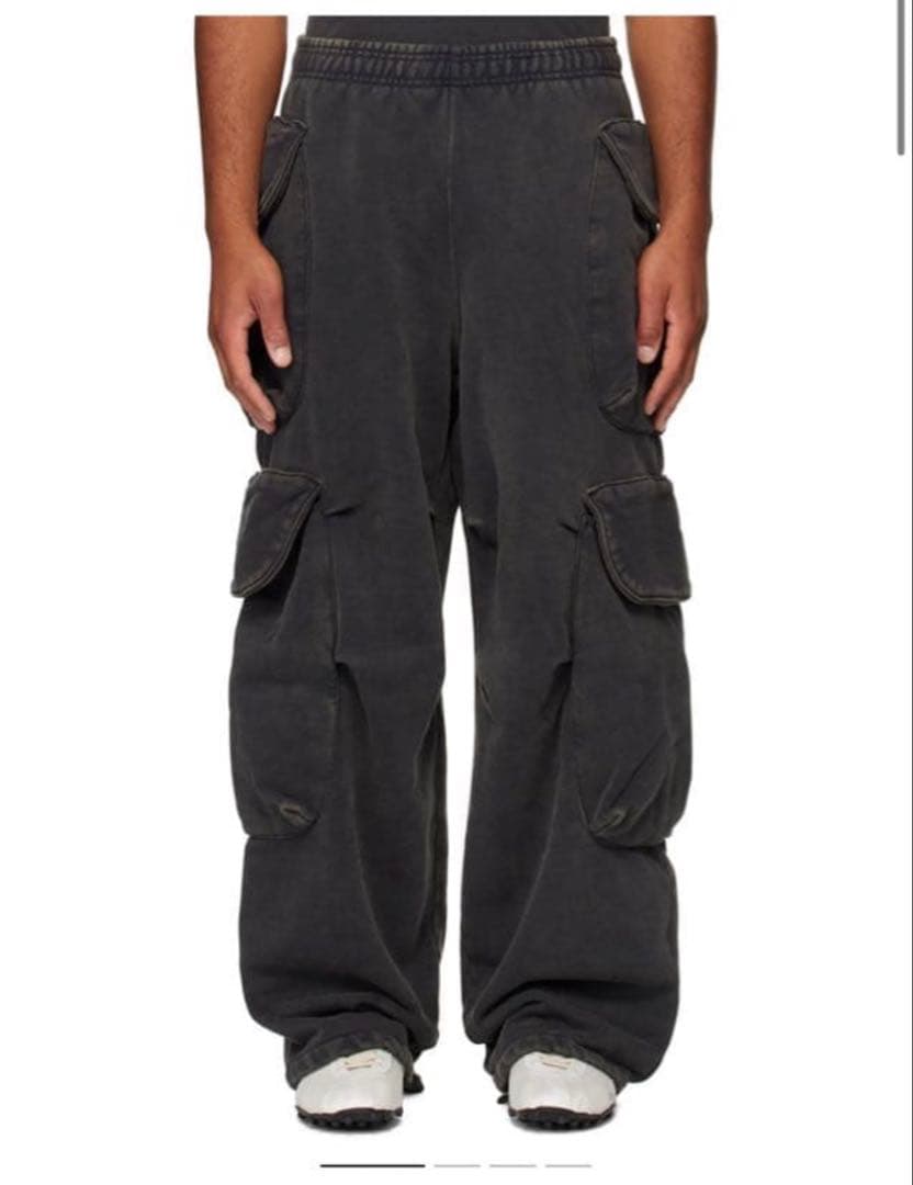 Entire Studios スウェット カーゴ パンツ ウォッシュブラック entire studios - ヘビースウェット ゴカー カーゴ パンツ / HEAVY