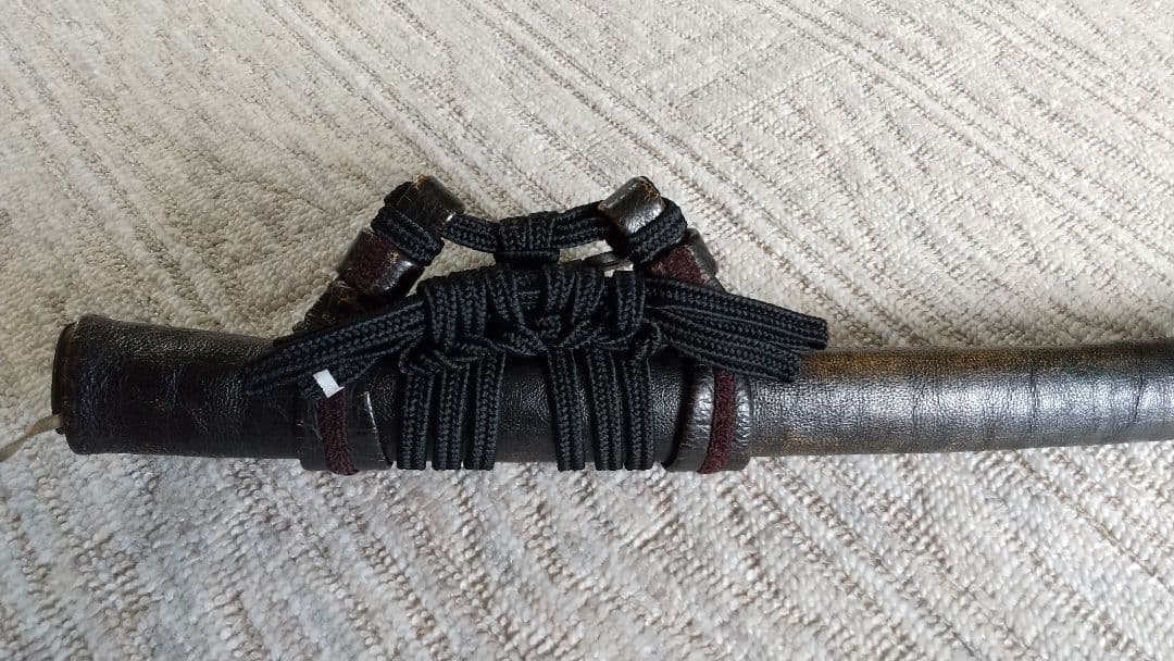 太刀紐・革袋付き鞘 Amazon.co.jp: 【播州工藝】下緒 刀剣用(真剣 居合刀) 袋紐 4分 幅約