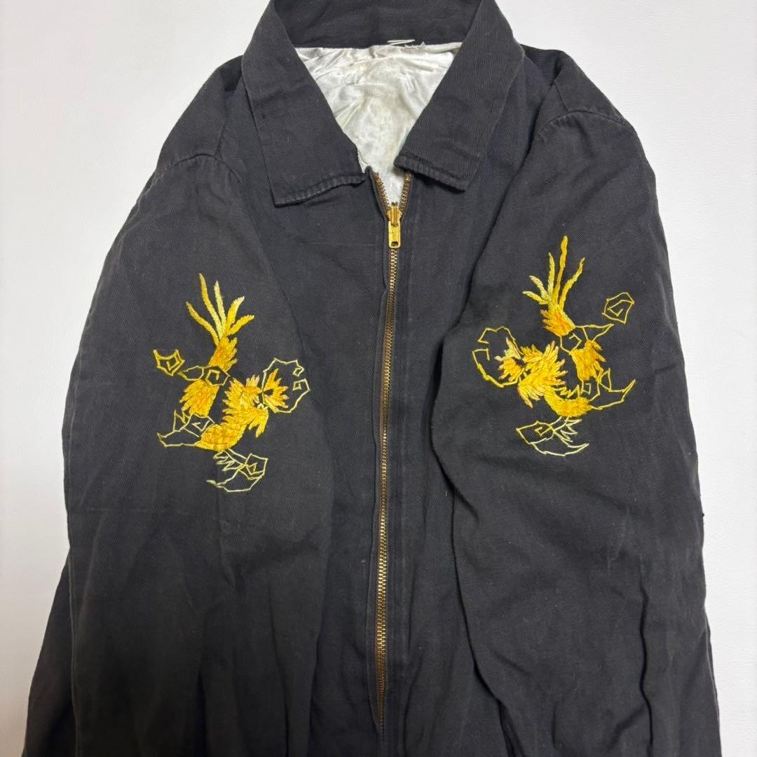 □M相当 60s 70s ヴィンテージ ベトジャン YKKジップ スカジャン