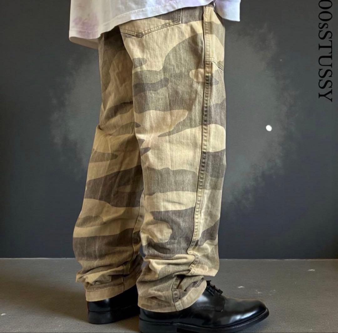 R*T様 OLD STUSSY 迷彩 ワイド カーゴパンツ W34 Y2K スト - メルカリ