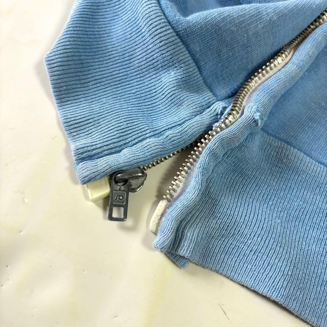 雰囲気抜群フェード最高70'sビンテージジップアップパーカーアルミ