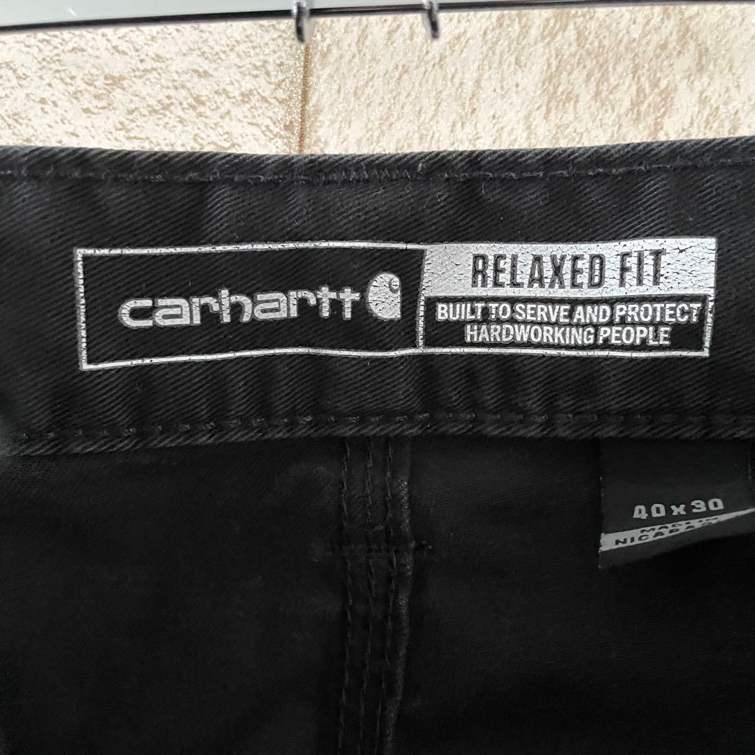 カーハート ワークパンツ 刺繍ロゴ ブラック 黒 40×30 - メルカリ