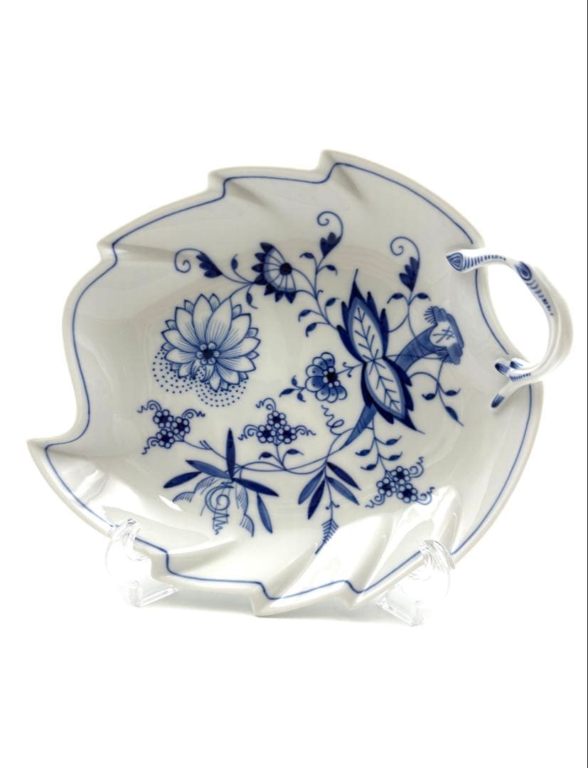 未使用保管品 MEISSEN マイセン ブルーオニオン 20cmリーフディッシュ