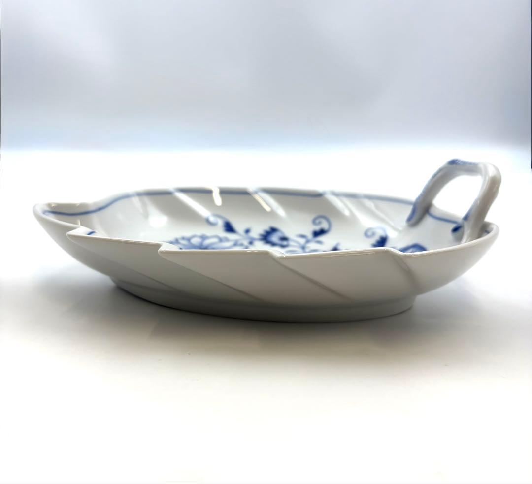 未使用保管品 MEISSEN マイセン ブルーオニオン 20cmリーフディッシュ