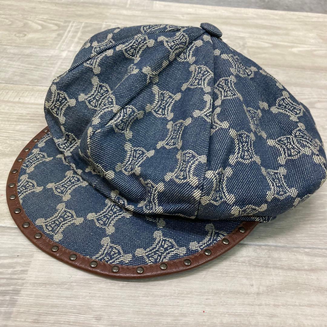 み*ー様 CELINE キャスケット 帽子 L マカダム デニム スタッズ セリ New York Hat Co ニューヨークハット スピットファイア DENIM STITCH