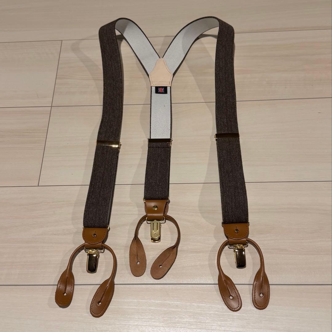  SHURSTONブラウン Y型サスペンダー SHURSTONブラウン Y型サスペンダー SHURSTONブラウン Y型サスペンダー
