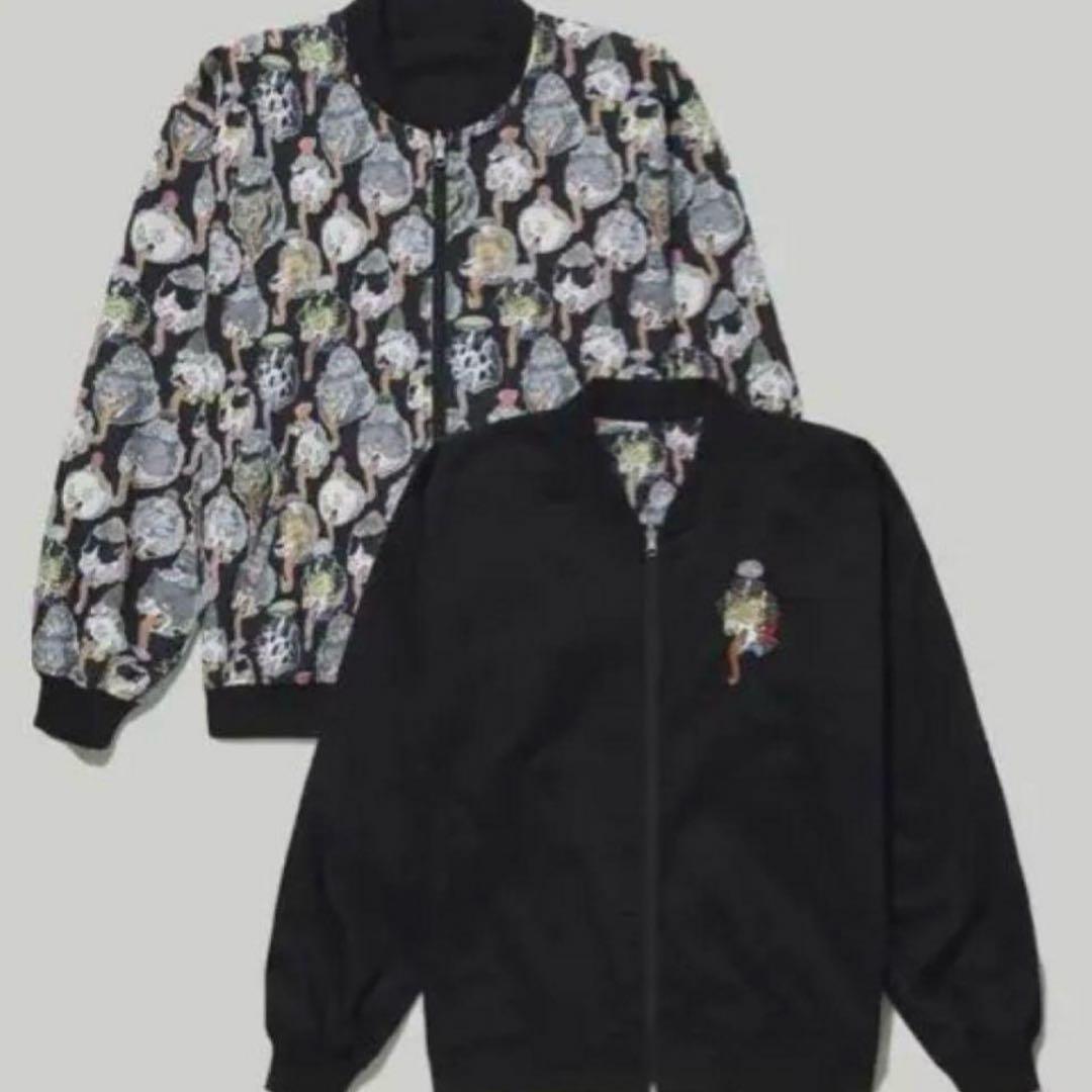 グラニフ 石黒亜矢子 猫舌茸 化け猫 猫 リバーシブル ブルゾン コラボ