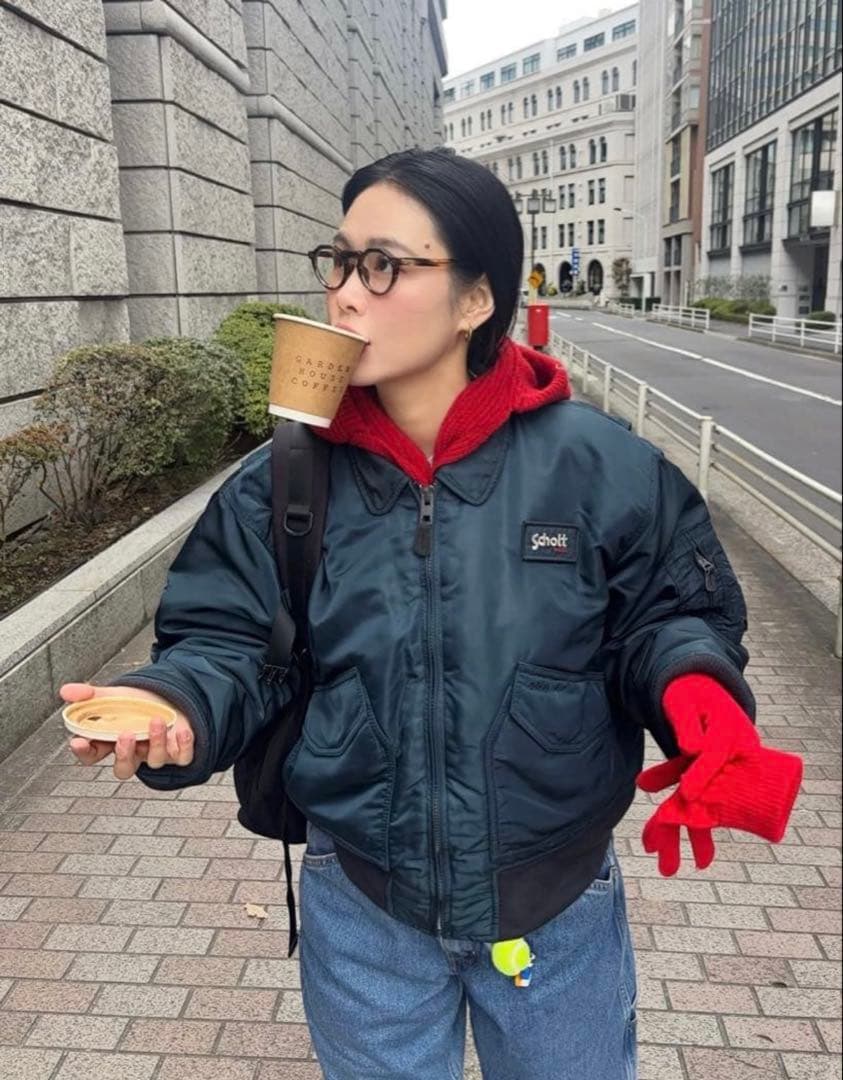 激レア田中シェン着Schott NYC flight jacket L Navy - メルカリ