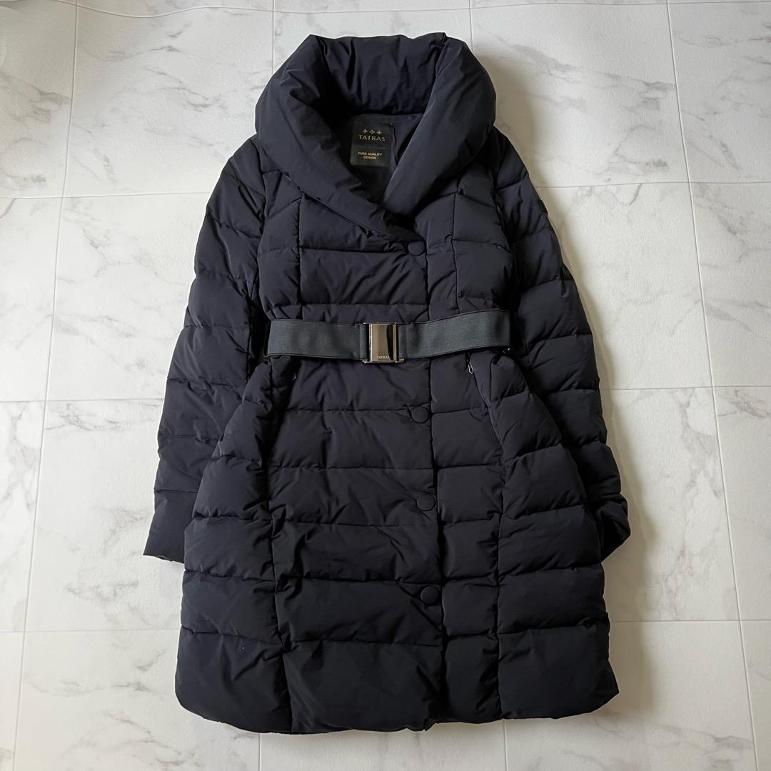 タトラス ダウンコート ブラック ショールカラー
