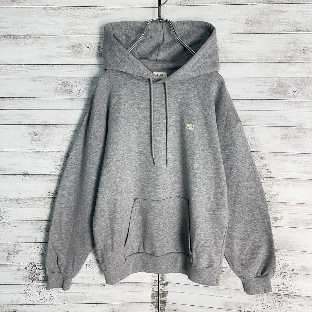 11753【美品】セリーヌ ワンポイント 刺繍ロゴ トリオンフ パーカー