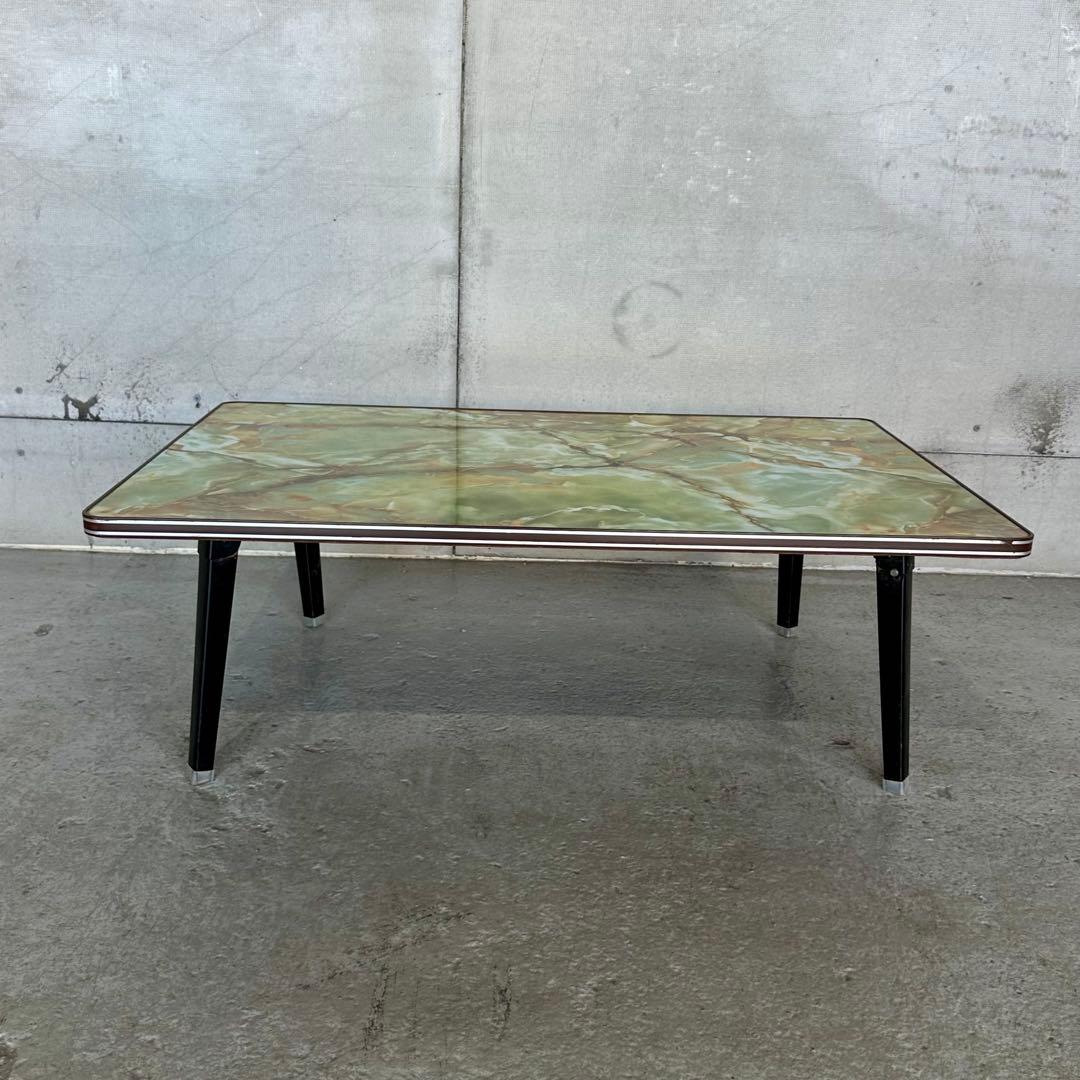 ♢♦︎70s♦︎♢ 昭和レトロ 大型 大理石調 折りたたみちゃぶ台 昭和浪漫