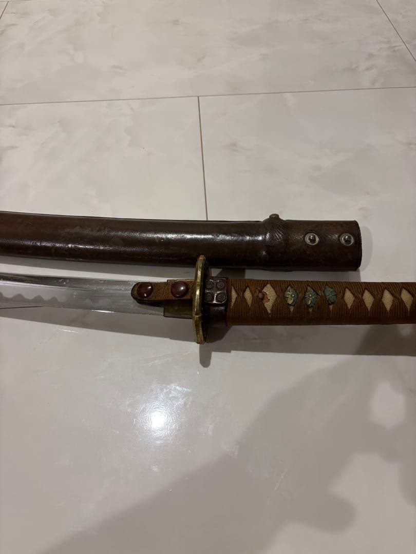 今月価格 希少 レア 日本軍 木鞘 革巻き 日本刀 模造刀 儀礼刀