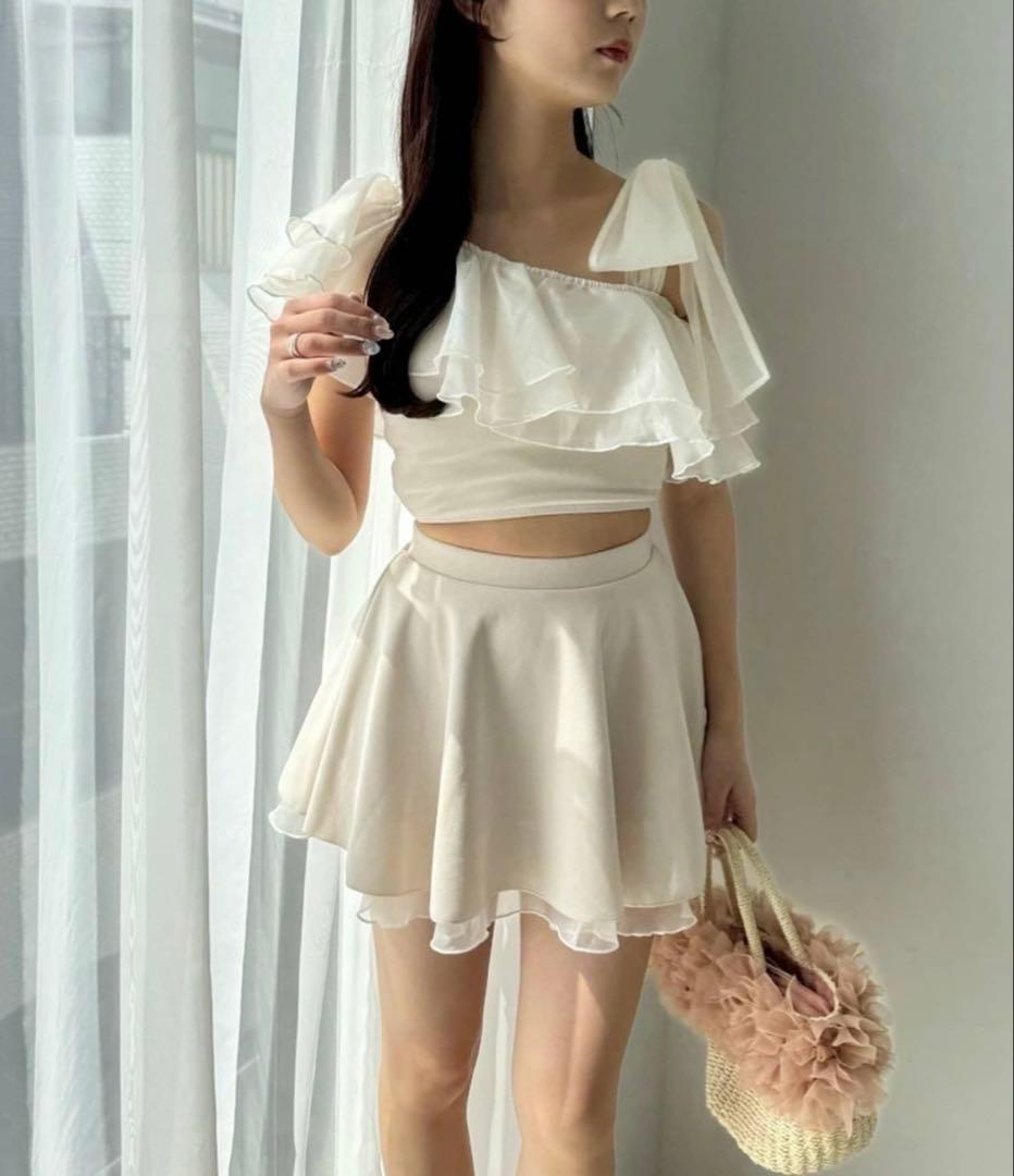 ホワイトフリルセットアップ LIZ LISA / トリプルリボンフリルセットアップ 0 白 Y-25-11-22-226-LO