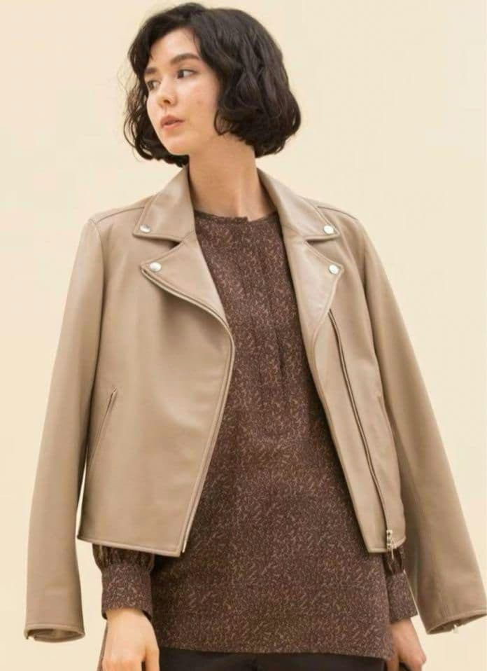 試着のみ美品✨23区 ラムレザーダブルライダースジャケット ベージュ