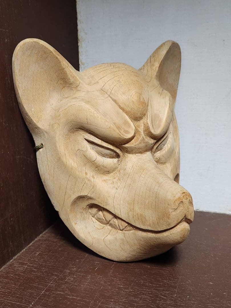 狐面 木彫 彫刻 祭り お面 仮面 伝統芸能 飾り面 工芸 天狐 #稲荷 #稲荷神社 #狐面 #お面 #木彫り #伝統文化 #伝統工芸 #工芸