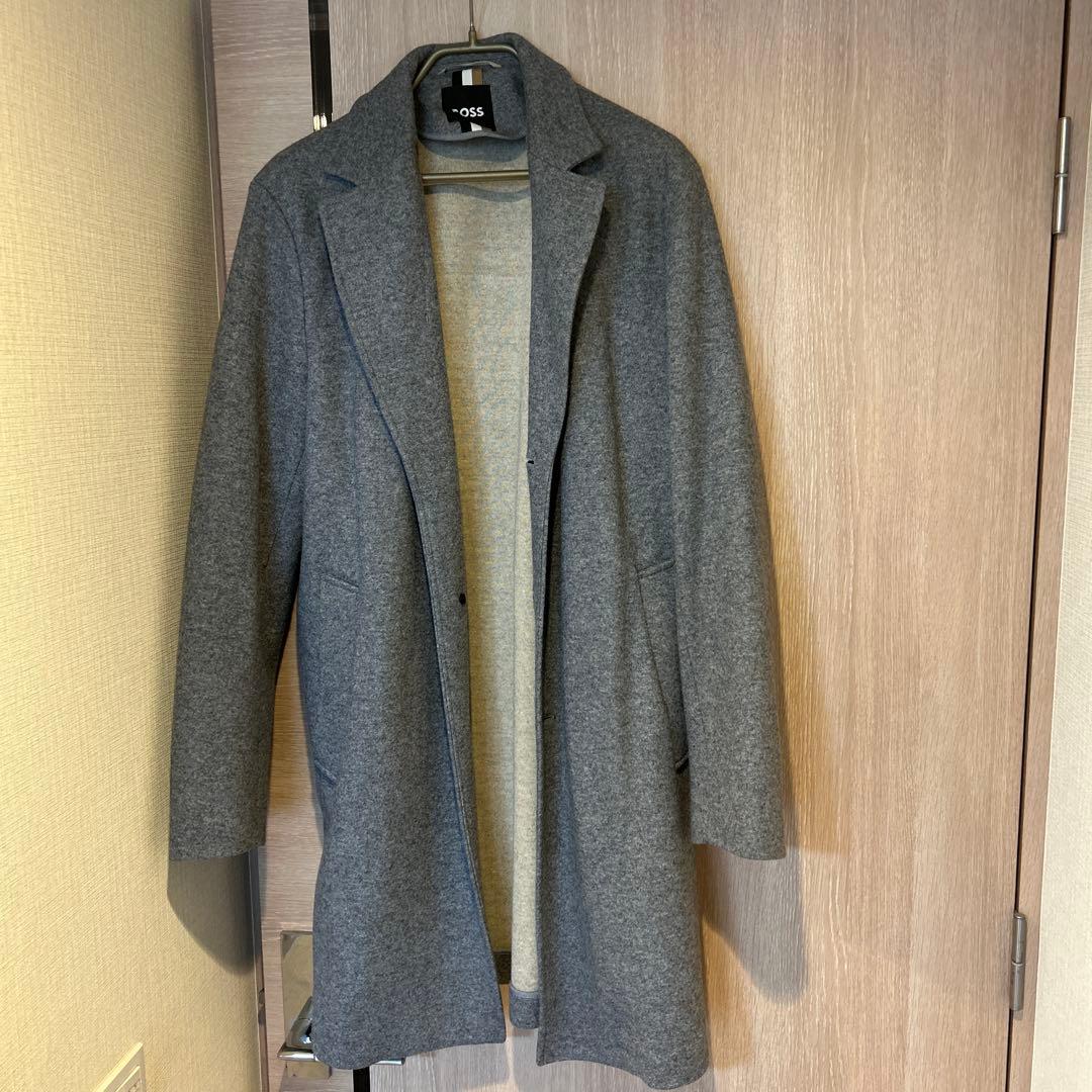 ヒューゴボスBOSS グレー チェスターコート サイズ48 - メルカリ