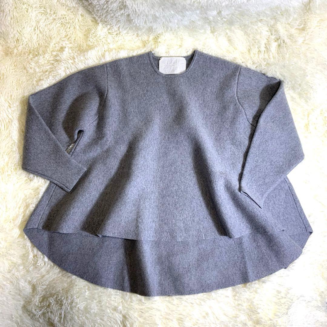 完売品 MYLAN 23AW ウール カシミヤ ニット フレアトップ グレー 23AW