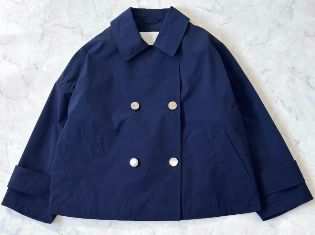 美品】マッキントッシュ ハンビー ダブル ステンカラーコート 紺