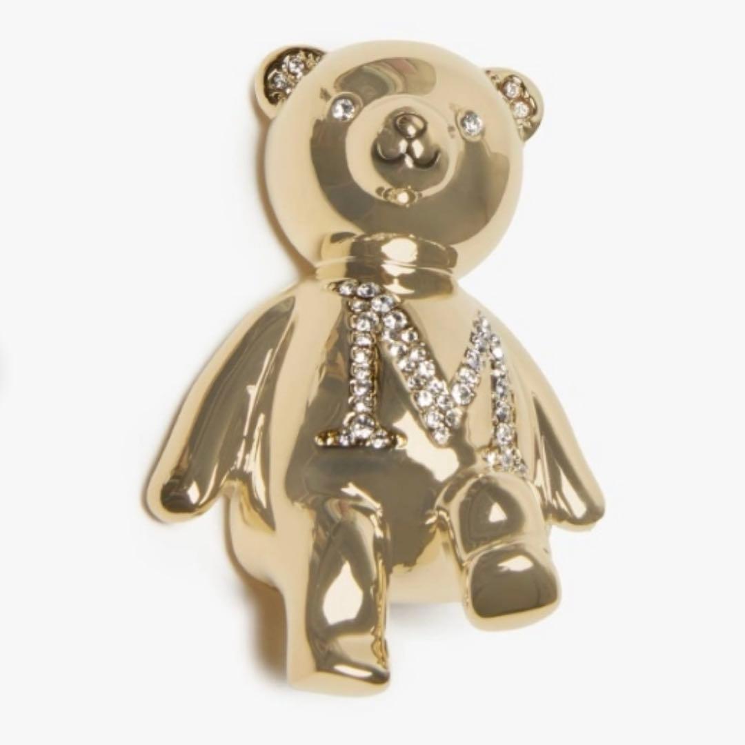 新品 MaxMara SHINYメタルテディブローチ White シャイニー] メタル テディ ブローチ, white | Max Mara