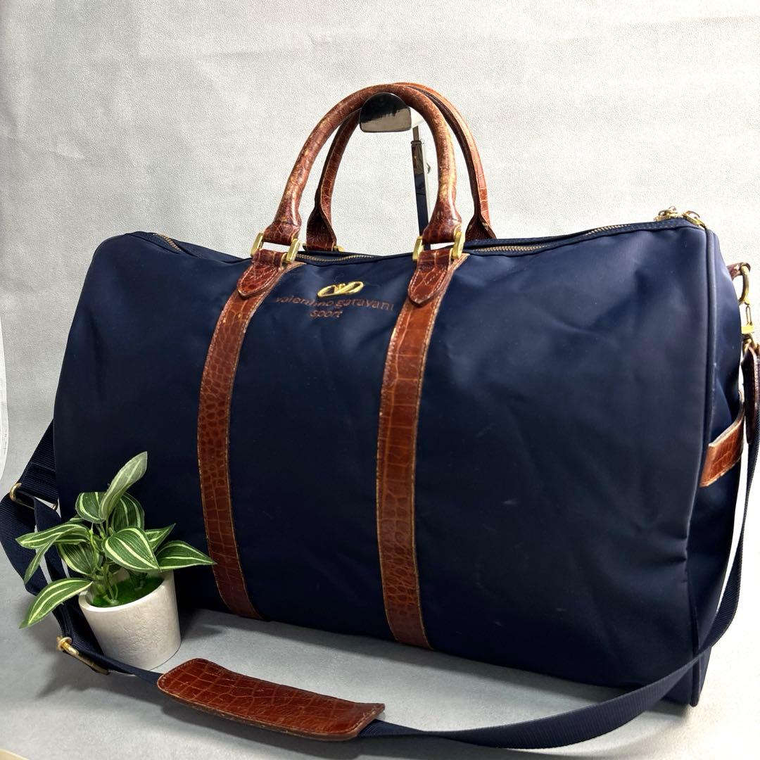 美品✨ヴァレンティノガラヴァーニ ボストンバッグ ナイロン レザー