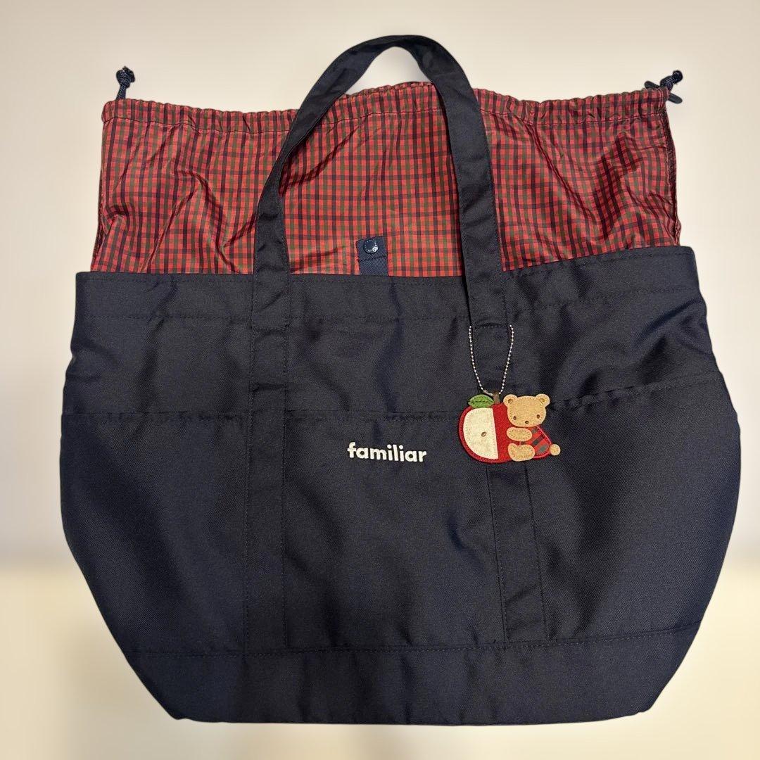 ファミリア　マザーズバッグ　チェック　赤 ファミリア Familiar マザーズバッグ トートバッグ ギンガムチェック