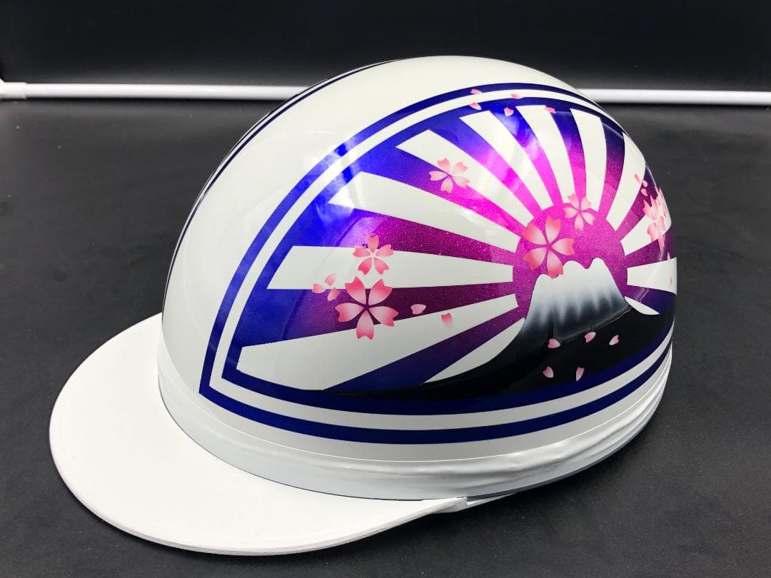 コルク半 カスタム 富士日章 三つボタン ホワイトピンクブルー ラメ 桜