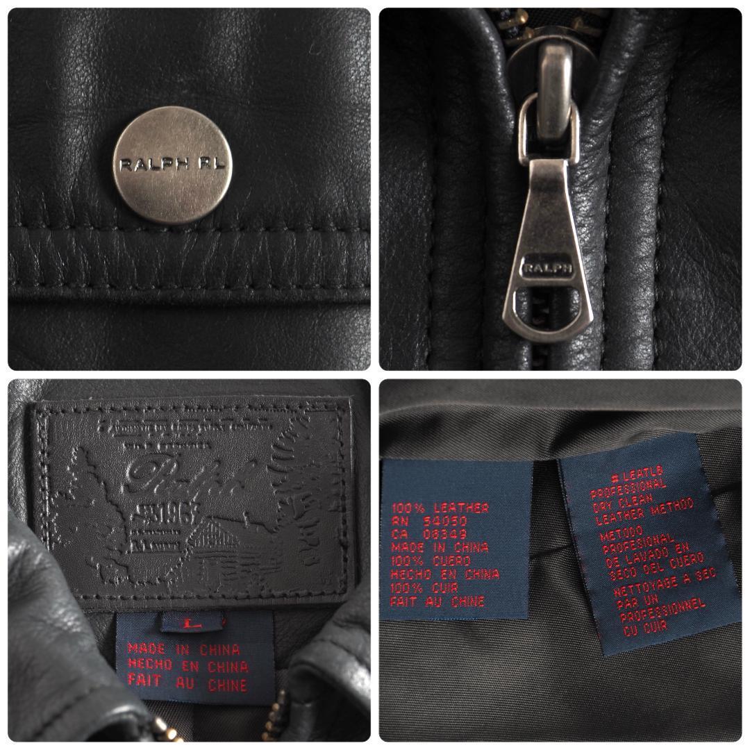 ラルフローレン レザージャケット シングルライダース 本革 ブラック