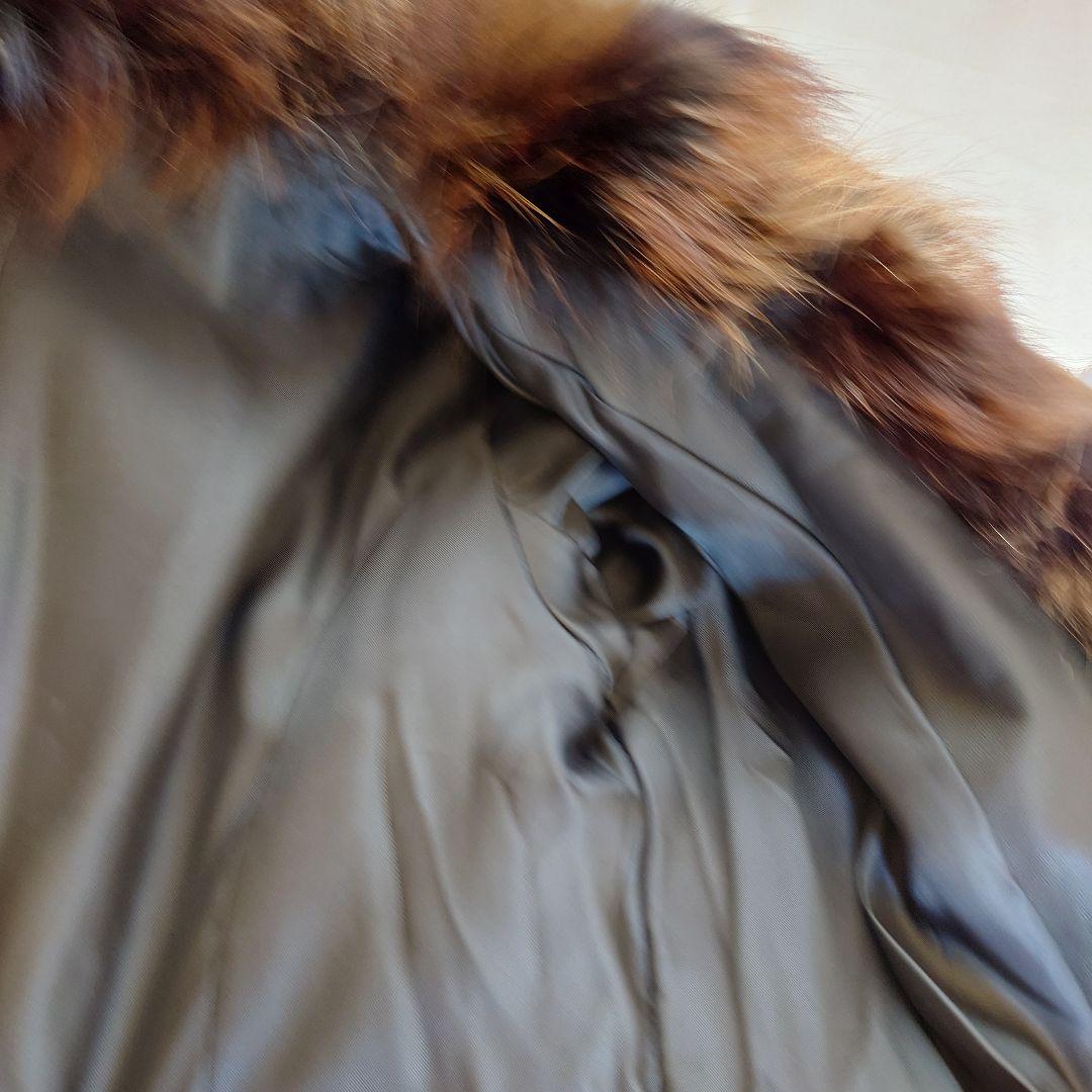 MILONE】フェイクレザー×ファー ロングコート イタリア製