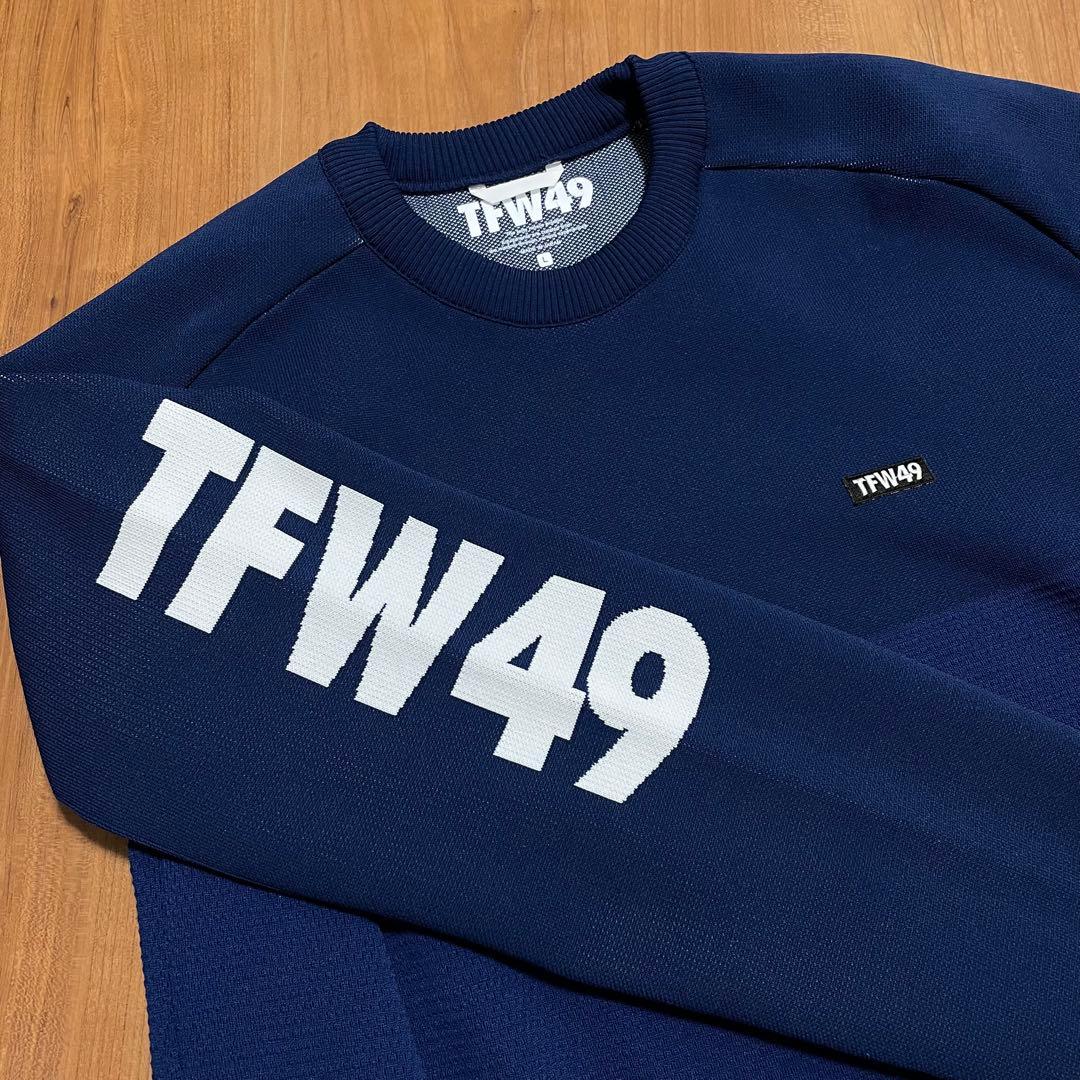 TFW49 ラウンドネック ニット ネイビー L ゴルフ セーター - メルカリ
