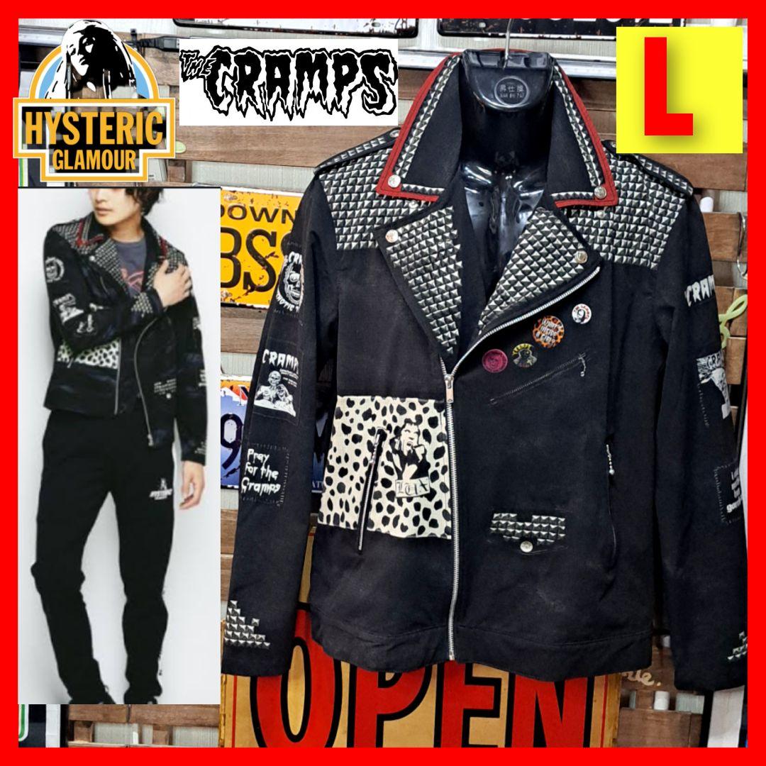 ヒステリックグラマー×クランプス 転写 スタッズ ダブルライダース