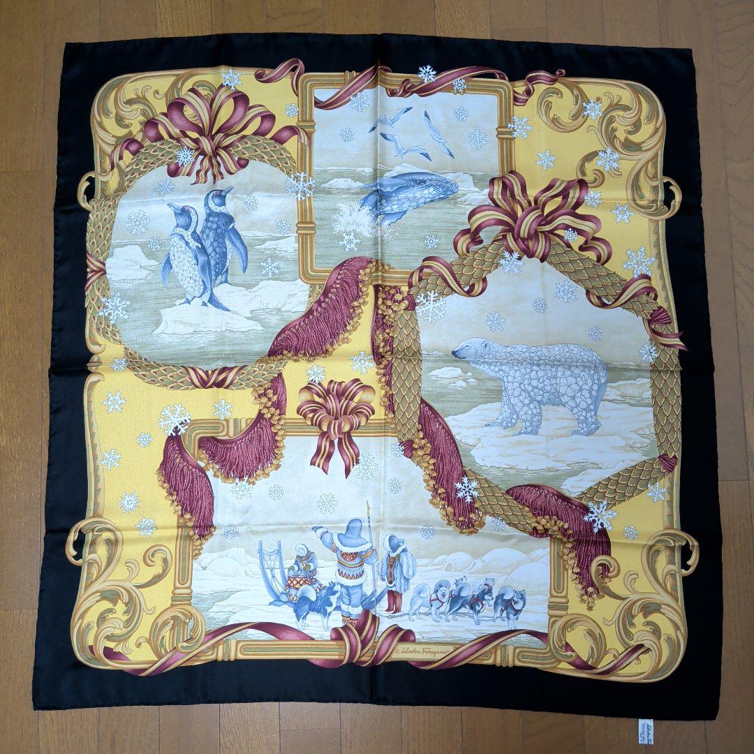 フェラガモ　FERRAGAMO　シルクスカーフ　アニマル柄　新品未使用 中古・古着通販】Salvatore Ferragamo (サルヴァトーレ フェラガモ